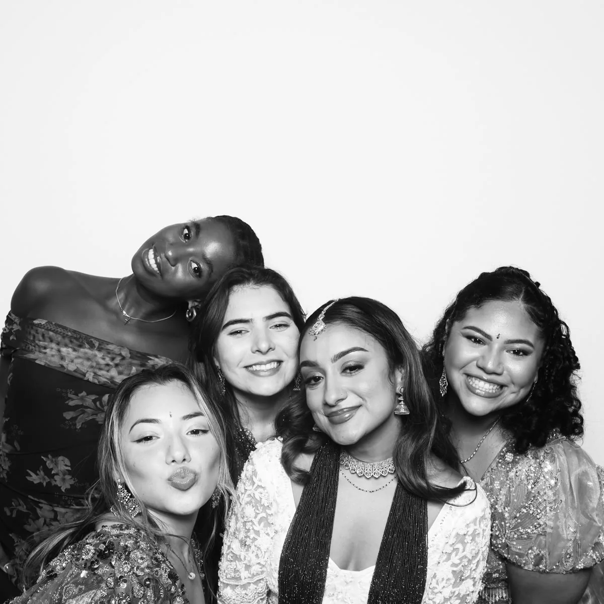 Clutch City glam booth black and white portraits at Houston event